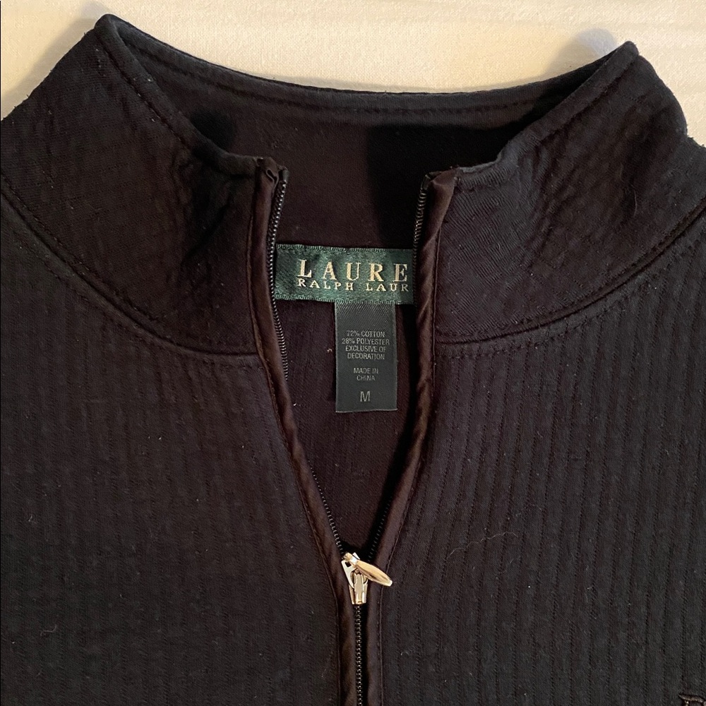 Ralph Lauren Zip Front long sleeved lightweight jacket channel quilted texture M